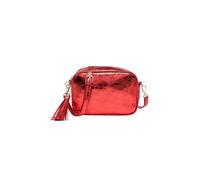 Kitise Women's Metallic Shade Camera Crossbody Bag With Tassel Charm in Red