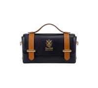 Kitise Women's Mini Magnetic Flap Genuine Italian Leather Satchel Crossbody Bag in Black