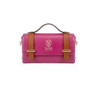 Kitise Women's Mini Magnetic Flap Genuine Italian Leather Satchel Crossbody Bag in Fuchsia