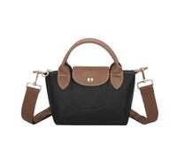 Kitise Women's Mini Top Handle Nylon Crossbody Shoulder Grab Bag in Black