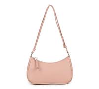 Kitise Women's Minimalist Pearl Zip Accent Classic Shoulder Handbag in Pink