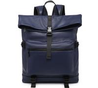 Kitise Women's Modern Roll Top Backpack with Front Pocket & Side Buckles in Dark Blue Kitise Dark Blue