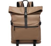 Kitise Women's Modern Roll Top Backpack with Front Pocket & Side Buckles in Khaki Kitise Khaki