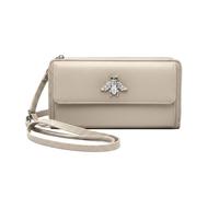 Kitise Women's Multi Compartments Bee Detail Wallet Bag Crossbody Handbag in Beige