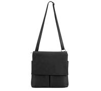 Kitise Women's Multi-Pocket Genuine Italian Leather Slim Messenger Crossbody Bag in Black