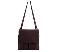 Kitise Women's Multi-Pocket Genuine Italian Leather Slim Messenger Crossbody Bag in Dark Brown