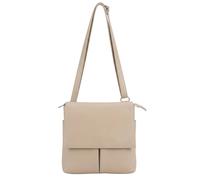 Kitise Women's Multi-Pocket Genuine Italian Leather Slim Messenger Crossbody Bag in Light Brown