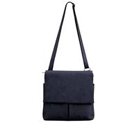 Kitise Women's Multi-Pocket Genuine Italian Leather Slim Messenger Crossbody Bag in Navy