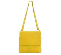 Kitise Women's Multi-Pocket Genuine Italian Leather Slim Messenger Crossbody Bag in Yellow