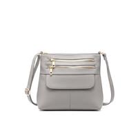 Kitise Women's Multi Zipper Compartments Crossbody Shoulder Bag in Grey