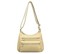 Kitise Women's Multi Zipper Compartments Multi Pockets Crossbody Bag in Beige