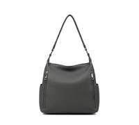Kitise Women's Multi Zipper Pockets Pebble Pu Leather Hobo Shoulder Bag in Grey