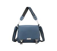 Kitise Women's Multifunctional Crossbody Satchel Bag with Studded Wide Shoulder Strap in Blue