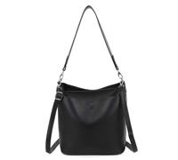 Kitise Women's Multifunctional Multi Pockets Tote Bucket Shoulder Bag in Black