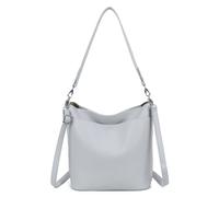 Kitise Women's Multifunctional Multi Pockets Tote Bucket Shoulder Bag in Grey