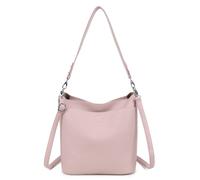 Kitise Women's Multifunctional Multi Pockets Tote Bucket Shoulder Bag in Pink