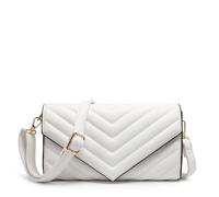 Kitise Women's Multipurpose Quilted Chevron Crossbody Bag Clutch Purse Handbag in White Kitise White One Size