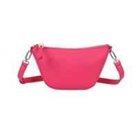 Kitise Women's Pebbled Mini Structured Half Moon Crossbody Shoulder Handbag in Rose