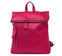 Kitise Women's Pebbled Pu Leather Foldover Rommy Backpack Travel Bag in Light Red