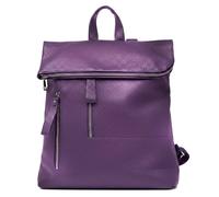 Kitise Women's Pebbled Pu Leather Foldover Rommy Backpack Travel Bag in Purple Kitise Purple
