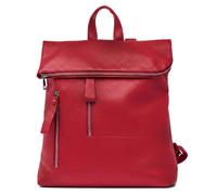 Kitise Women's Pebbled Pu Leather Foldover Rommy Backpack Travel Bag in Red