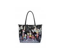 Kitise Women's Printed Dolls Glossy Patent Pu Leather Tote Bag in Black Kitise Black