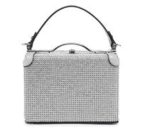 Kitise Women's Rhinestone Box Top Handle Clutch Bag & Zippered Interior in Silver