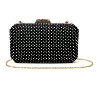 Kitise Women's Rhinestone Glitter Evening Formal Clutch Bag in Black