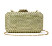 Kitise Women's Rhinestone Glitter Evening Formal Clutch Bag in Gold