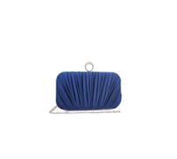 Kitise Women's Ringstone Clasp Elegant Satin Pleated Evening Clutch Bag in Blue Kitise Blue One Size