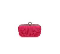 Kitise Women's Ringstone Clasp Elegant Satin Pleated Evening Clutch Bag in Fuchsia Kitise Fuchsia One Size