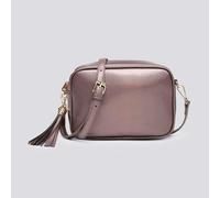 Kitise Women's Shin Shiny Metallic Tassel Charm Camera Crossbody Bag in Bronze Kitise Bronze One Size