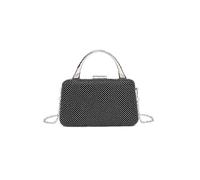 Kitise Women's Shiny Evening Clutch Bag With Handle & Chain Strap in Black