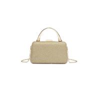 Kitise Women's Shiny Evening Clutch Bag With Handle & Chain Strap in Gold