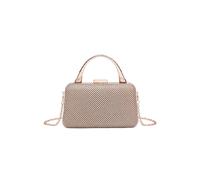 Kitise Women's Shiny Evening Clutch Bag With Handle & Chain Strap in Rose Gold