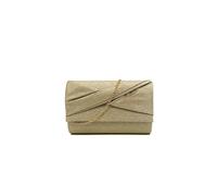 Kitise Women's Shiny Pleated Glitter Clutch Evening Bag in Gold
