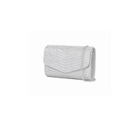 Kitise Women's Shiny Rhinestone V Shape Envelope Clutch Evening Bag in Silver