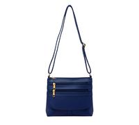 Kitise Women's Slim Multi-Pocket Crossbody Bag Zippered Compartments in Blue