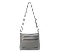 Kitise Women's Slim Multi-Pocket Crossbody Bag Zippered Compartments in Dark Grey Kitise Dark Grey One Size