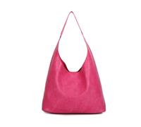 Kitise Women's Slouch Magnetic Closure Tote Bag with Detachable Crossbody Purse Handbag in Rose