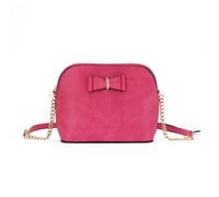 Kitise Women's Small Bow Detail Zip Closure Crossbody bag in Fuchsia