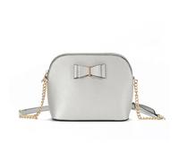 Kitise Women's Small Bow Detail Zip Closure Crossbody bag in Silver Kitise Silver One Size