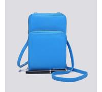 Kitise Women's Small Double-Zipped Mobile Phone Bag with Adjustable Strap in Blue Kitise Blue