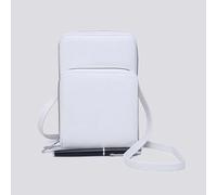 Kitise Women's Small Double-Zipped Mobile Phone Bag with Adjustable Strap in White Kitise White
