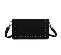 Kitise Women's Small Faux Suede Studded Flat MultiPockets Crossbody Shoulder Handbag in Black Kitise Black One Size