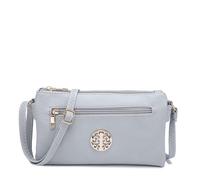 Kitise Women's Small Front Zipper Slim Multi Compartments Crossbody Purse Bag in Grey Kitise Grey One Size