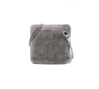 Kitise Women's Small Genuine Italian Suede Leather Zip Around Crossbody Bag in Dark Grey Kitise Dark Grey One Size