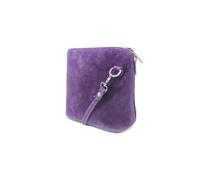 Kitise Women's Small Genuine Italian Suede Leather Zip Around Crossbody Bag in Purple Kitise Purple One Size