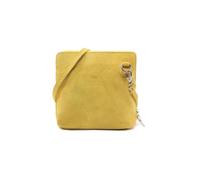 Kitise Women's Small Genuine Italian Suede Leather Zip Around Crossbody Bag in Yellow