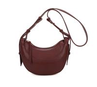 Kitise Women's Small Half Moon Shape Crossbody Bag in Wine